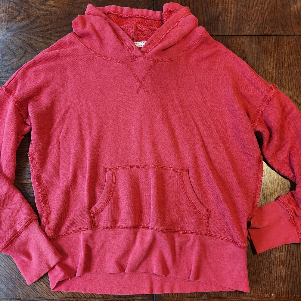 AERIE Red Hooded Sweatshirt